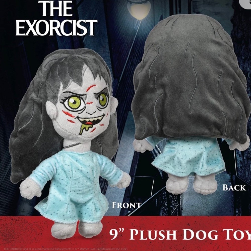 The Exorcist Horror‎ 9” Plush Squeaky Dog Toy Warner Bros 2016 Movie 70s